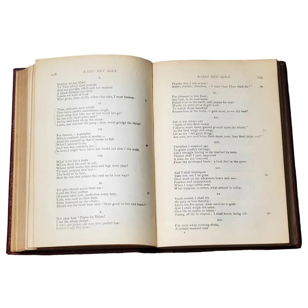 Robert Brownings Selected Poems New York Thomas Y Crowell Co Victorian Leather